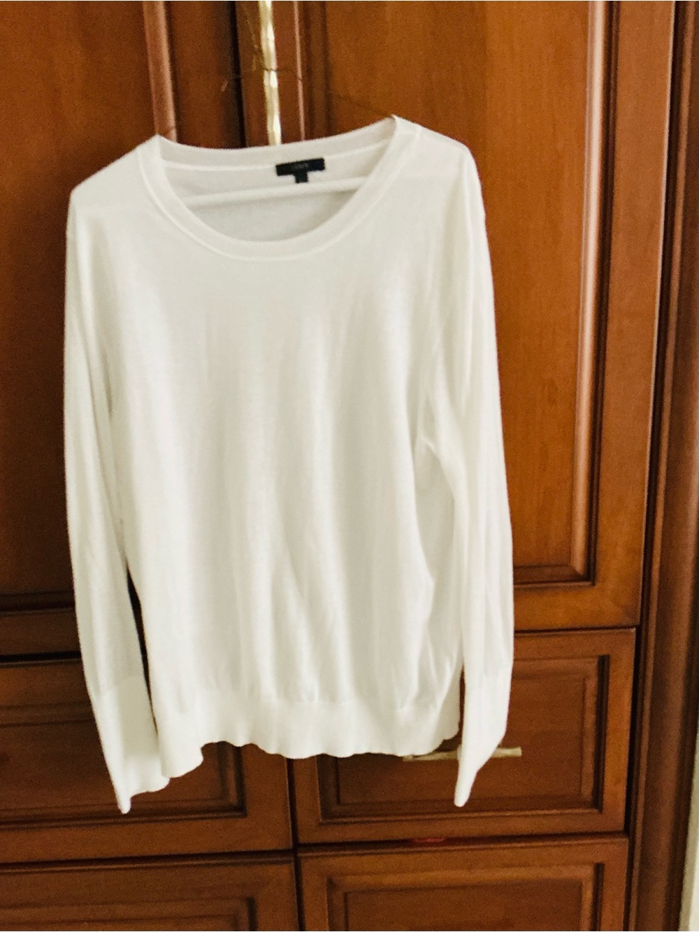 J. Crew White Cotton Lightweight Knit Pullover Sweater XL
